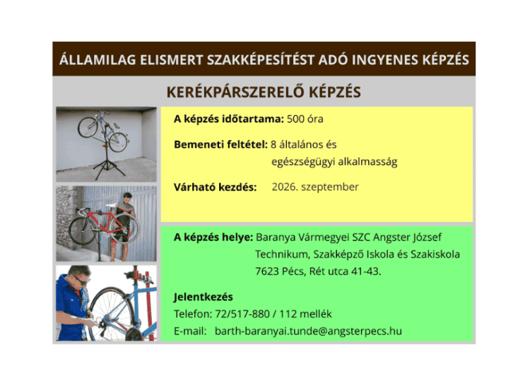 Kerékpárszerelő képzés